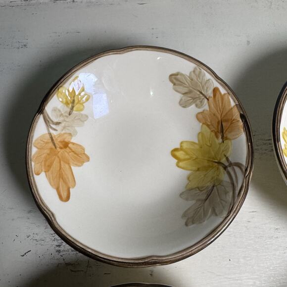 SET (4) Franciscan OCTOBER Fall Leaves 7" Soup, Cereal Bowls - Picture 3 of 6